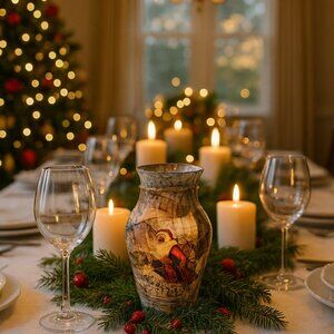 Christmas Decoupage Vase